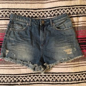Topshop High Waisted Jean Shorts